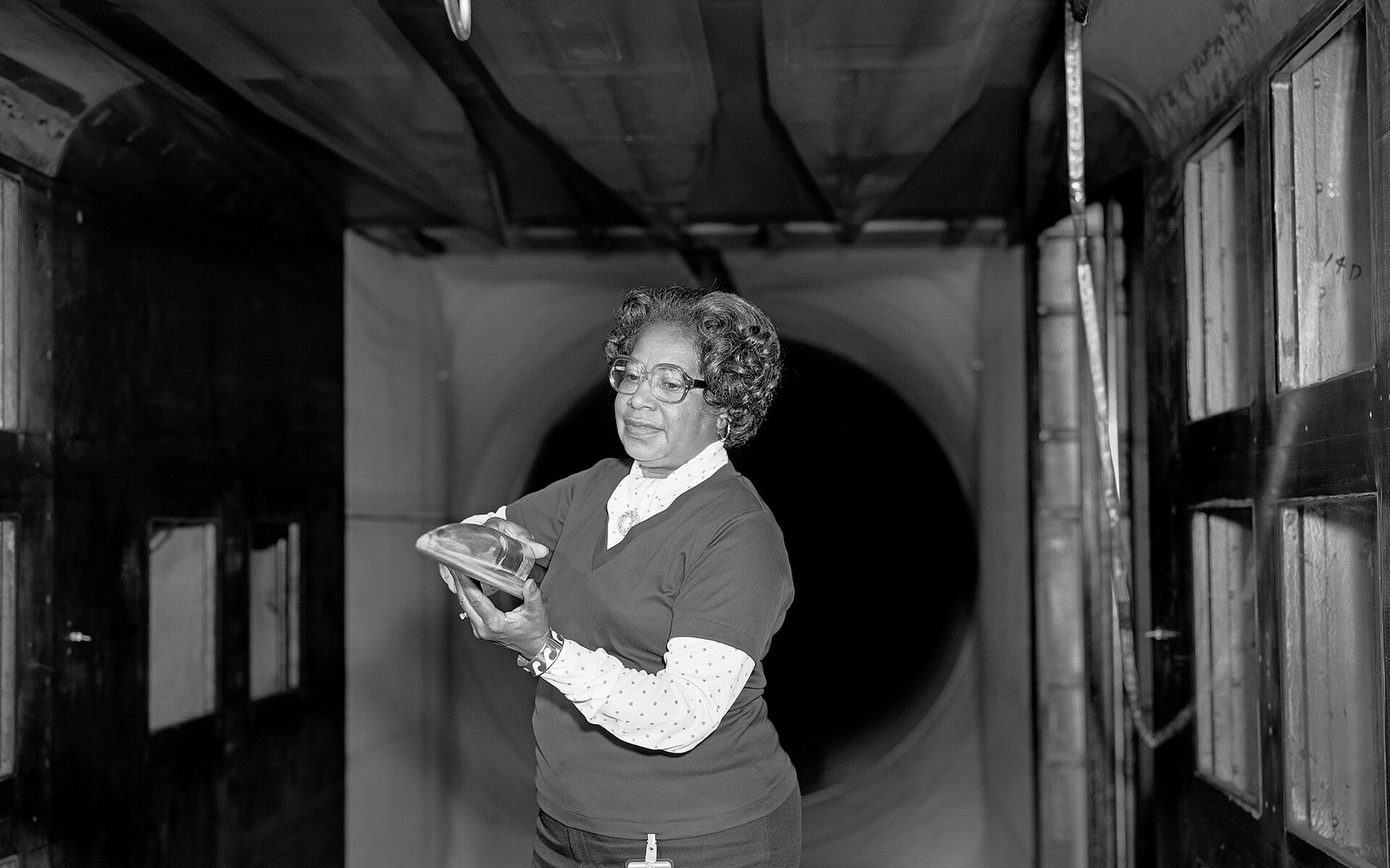 A wind-tunnel model with pressure tappings on a sting mount
