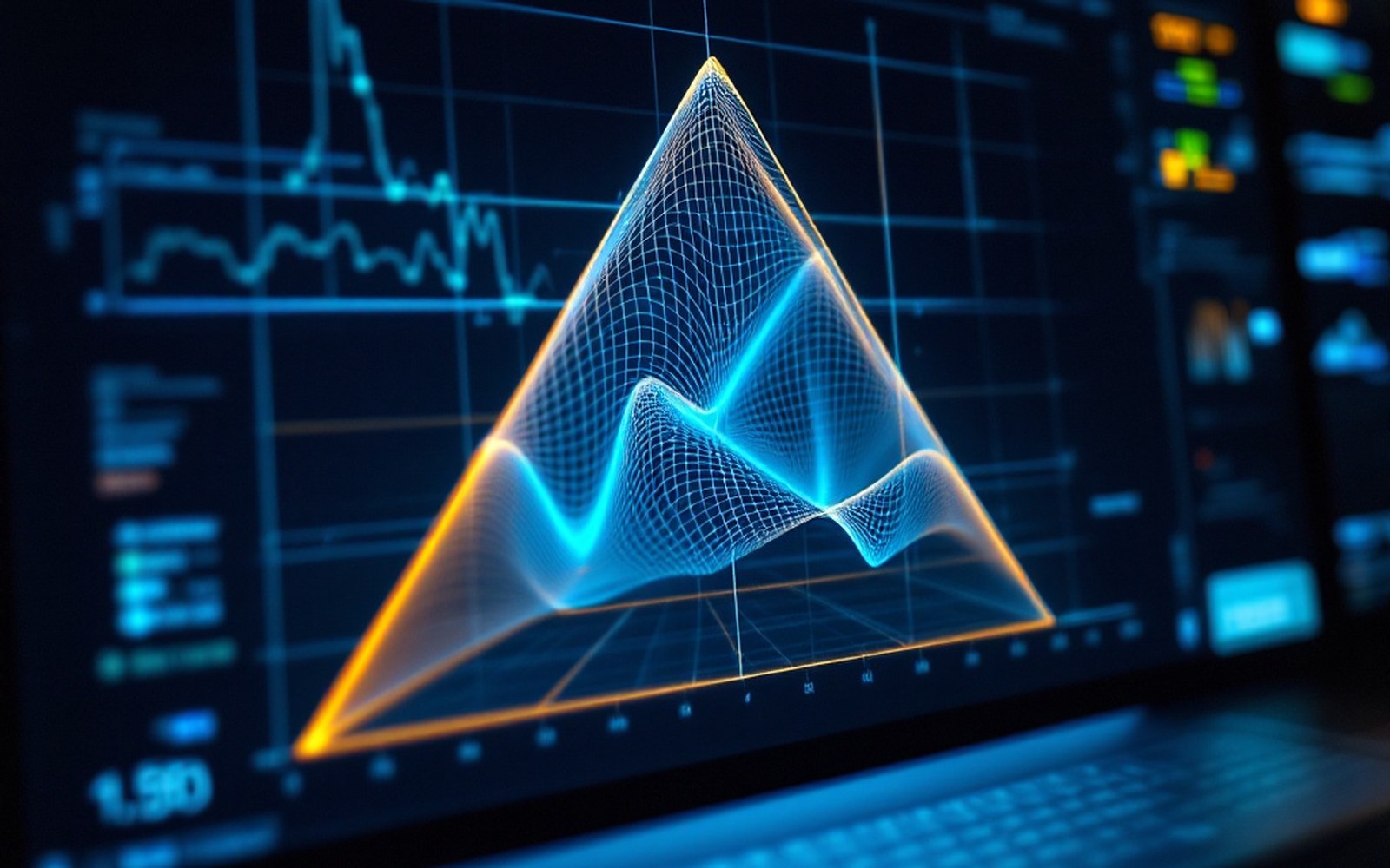 A triangulated surface plotted on a screen